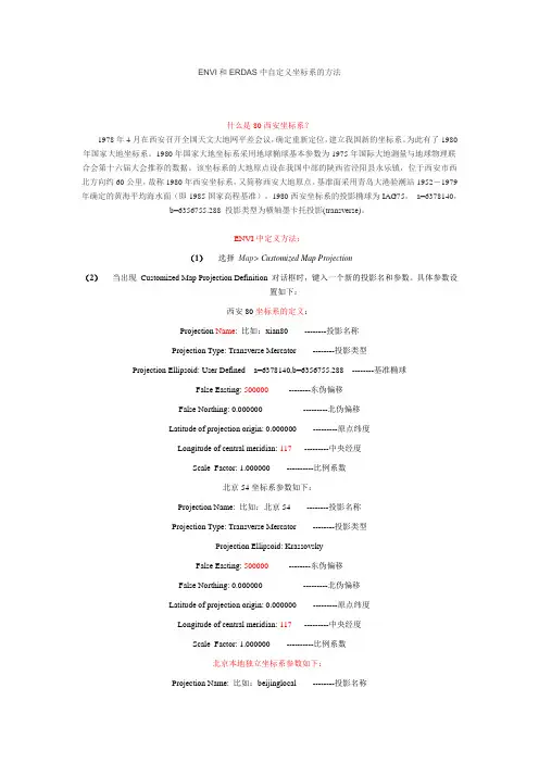 ENVi中投影的添加