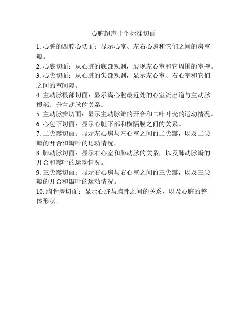 心脏超声十个标准切面