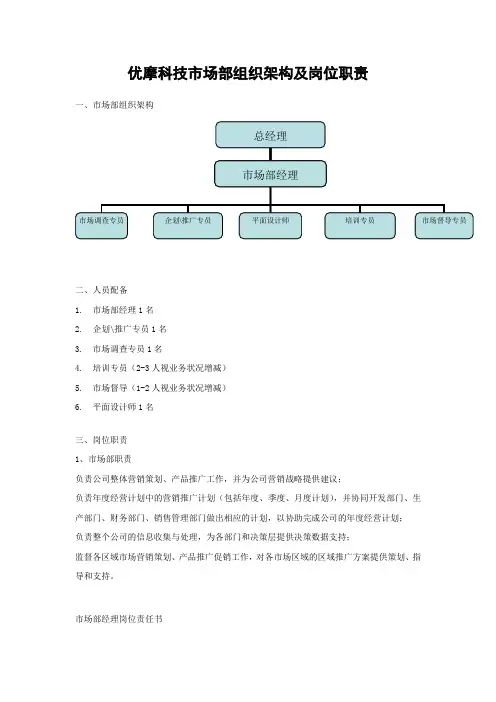市场部组织架构及岗位职责1