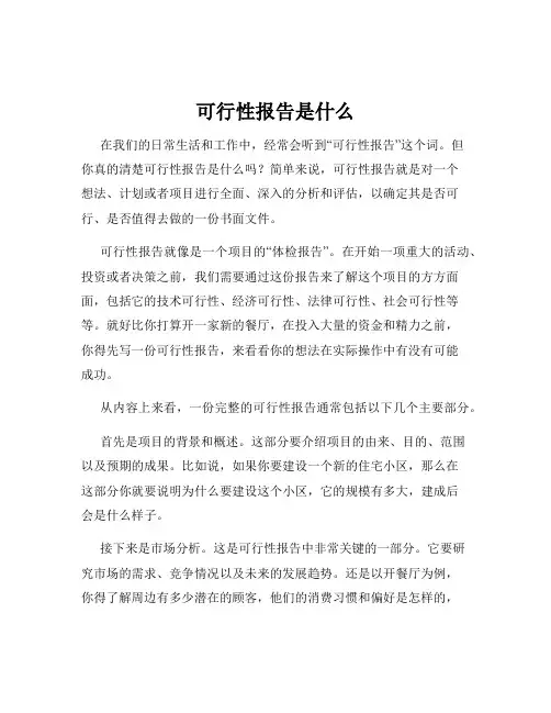 可行性报告是什么