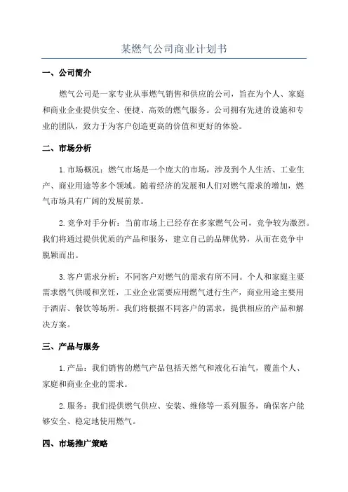 某燃气公司商业计划书
