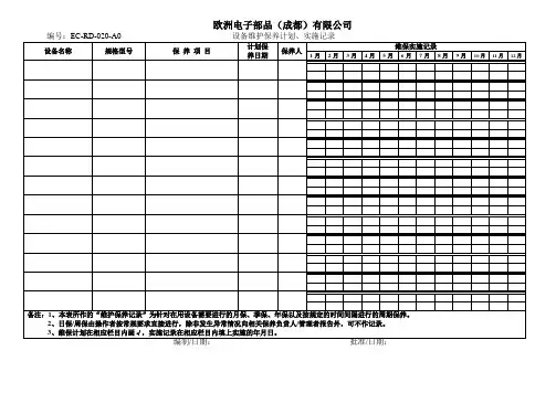 630 设备维保计划记录