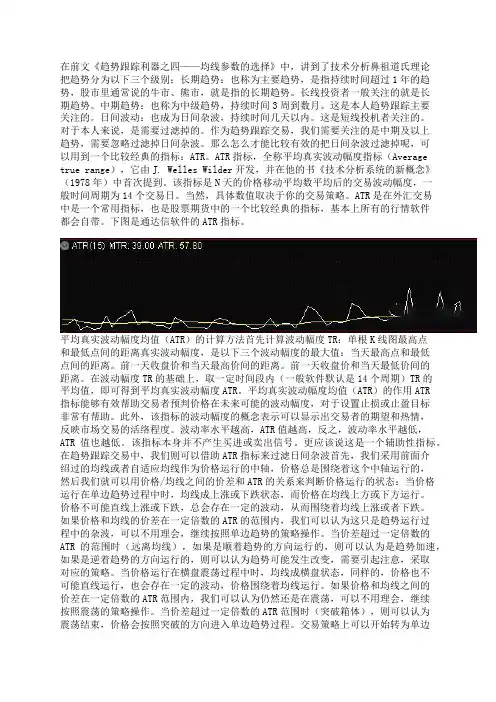 趋势跟踪利器六——ATR指标
