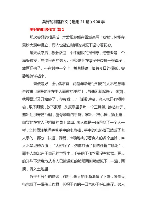 美好的相遇作文(通用21篇)900字