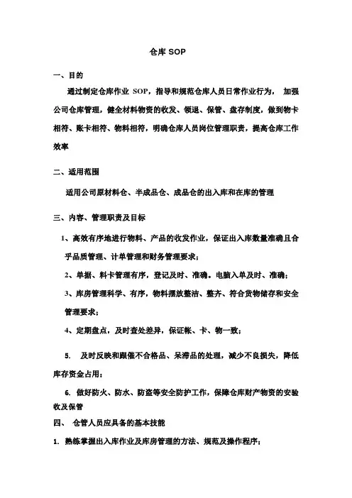仓库SOP