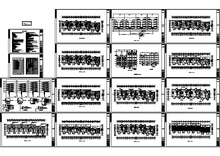 三栋建筑电气设计施工图，共16张