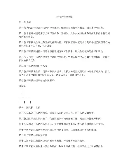 开拓队管理制度