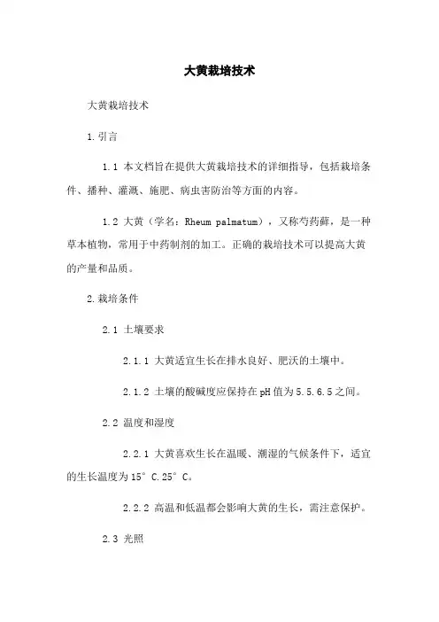 大黄栽培技术