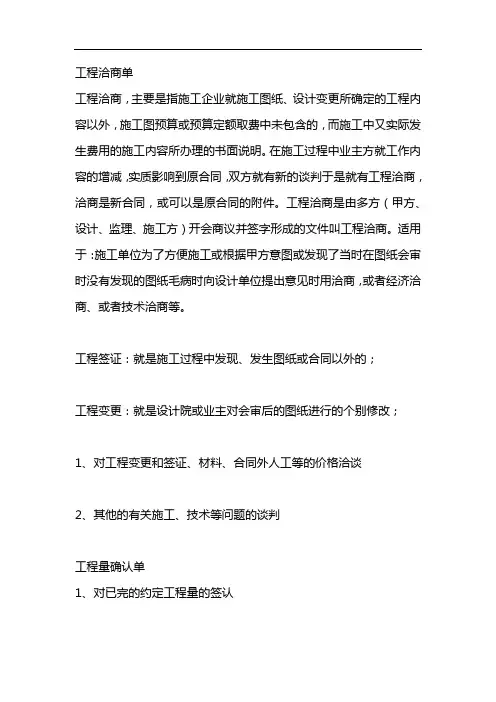 工程洽商单