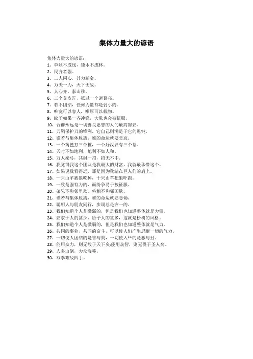 集体力量大的谚语