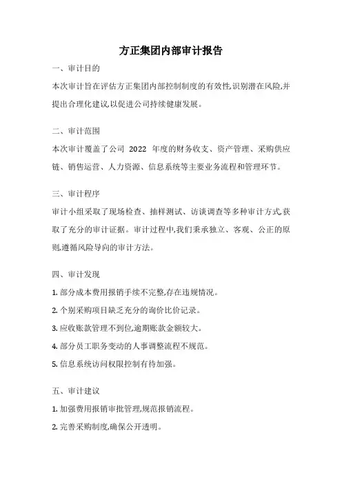 方正集团内部审计报告