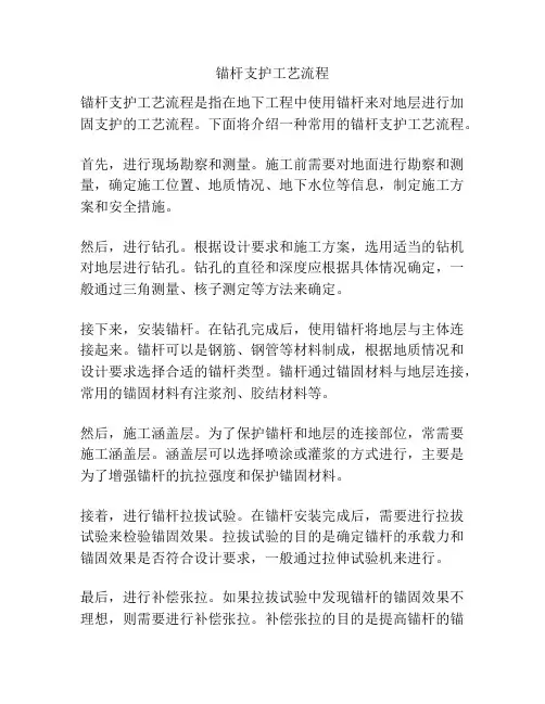 锚杆支护工艺流程