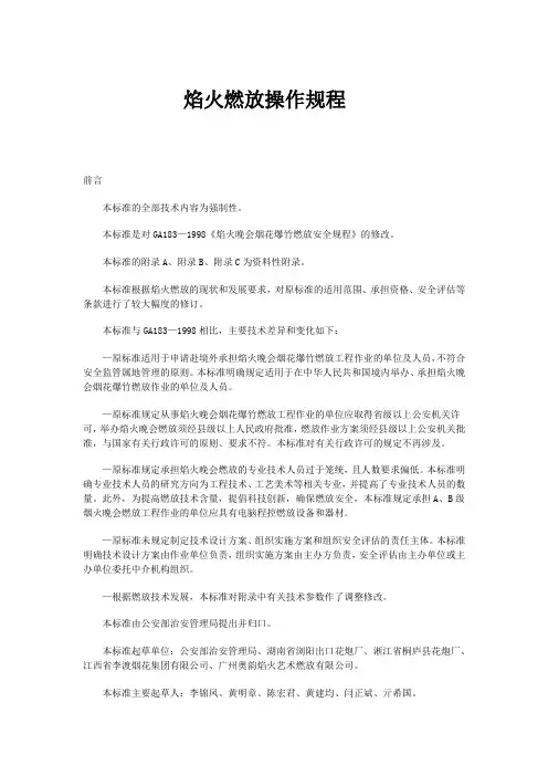 大型焰火燃放操作规程