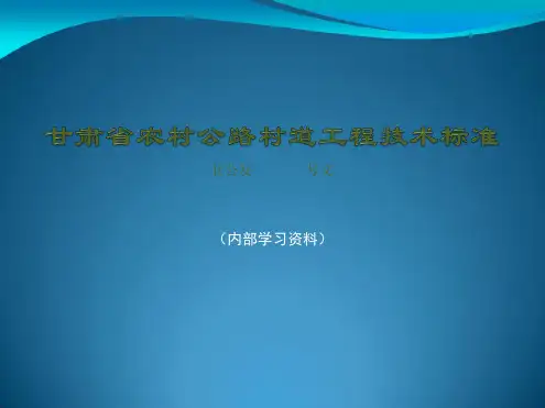 甘肃农村公路村道工程技术标准