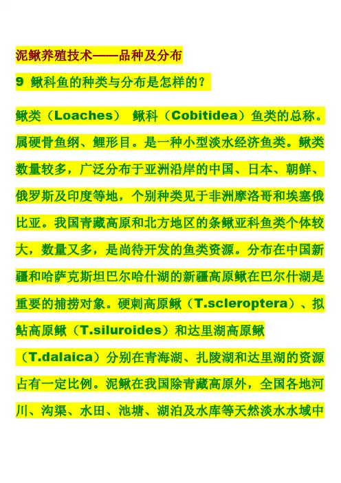 泥鳅养殖技术(二)品种及分布