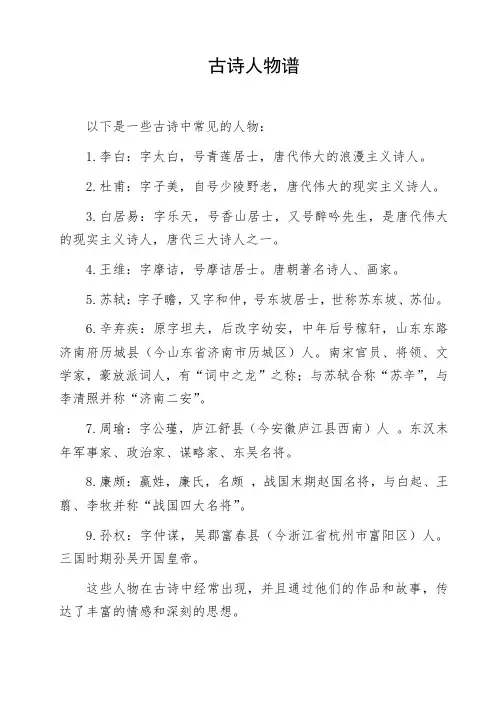 古诗人物谱