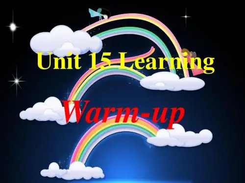 Unit 15 Learnging Warm-up