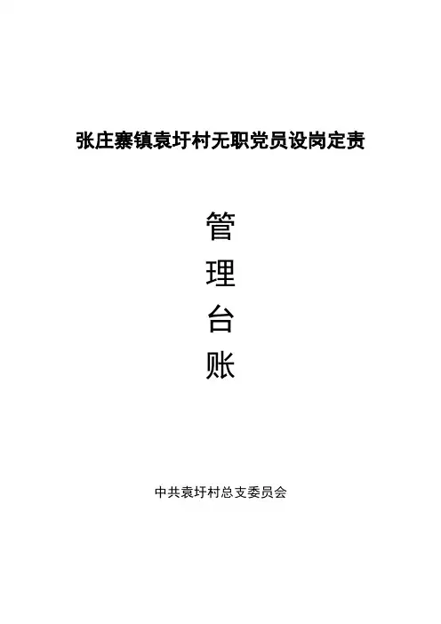 无职党员设岗定责岗位明细表