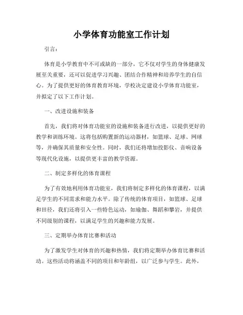 小学体育功能室工作计划