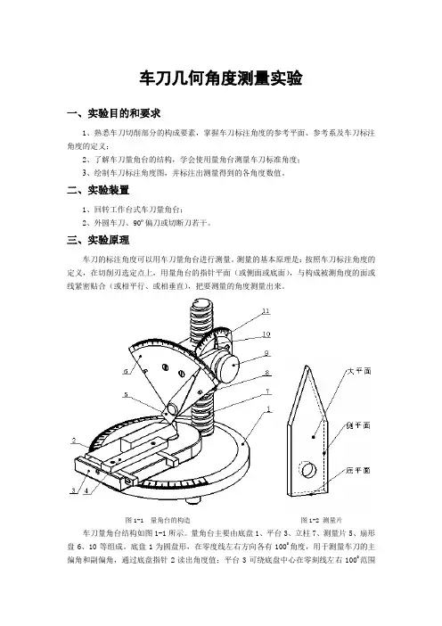 车刀几何角度测量实验