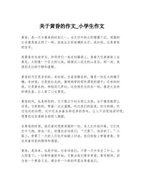 关于黄昏的作文_小学生作文