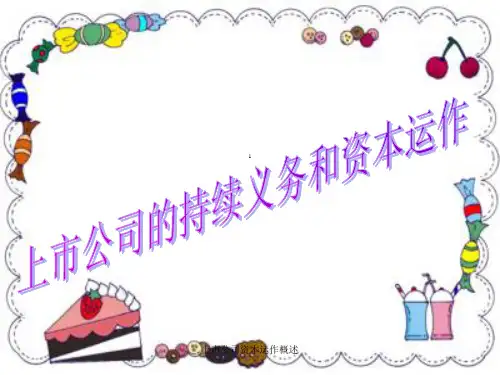 上市公司资本运作概述
