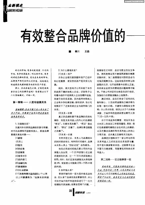 有效整合品牌价值的六大策略
