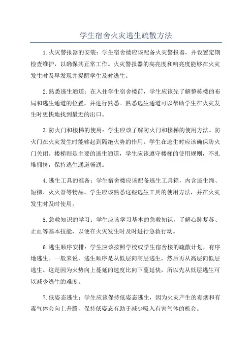 学生宿舍火灾逃生疏散方法