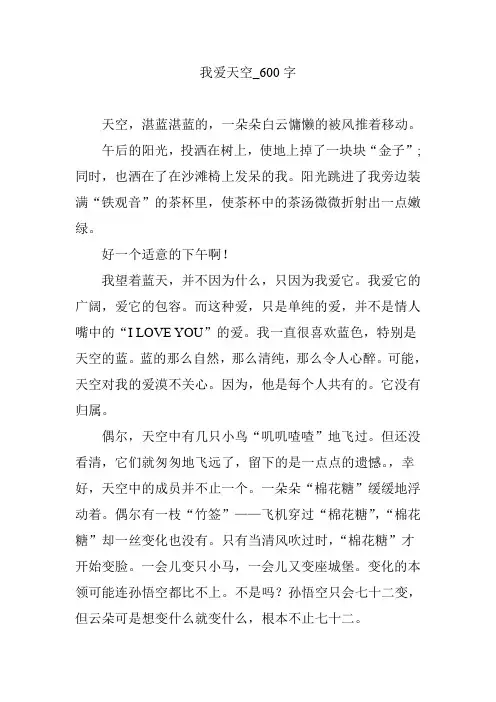 我爱天空_600字