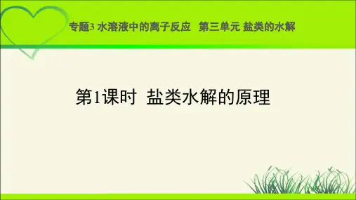 《盐类的水解 第1课时》示范课教学PPT课件【化学苏教版高中选修1(新课标】