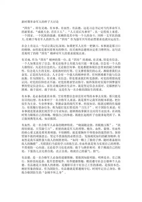 新时期革命军人的样子大讨论