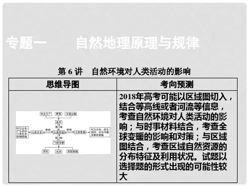 高考地理二轮复习 第一部分 专题一 第6讲 自然环境对人类活动的影响课件