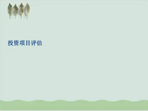 投资项目评估概述PPT课件( 26页)