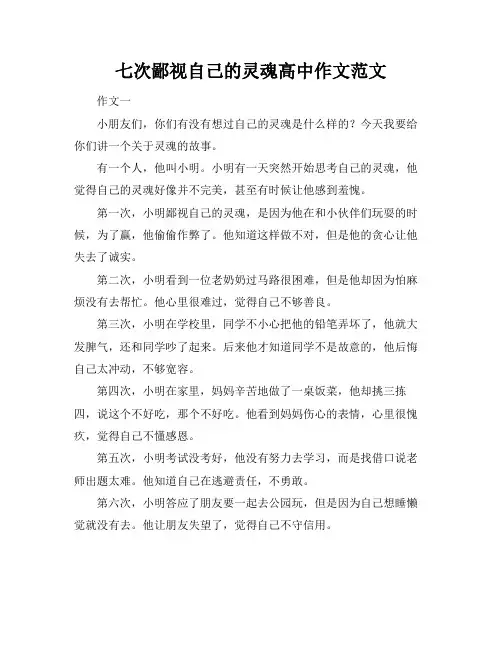 七次鄙视自己的灵魂高中作文范文