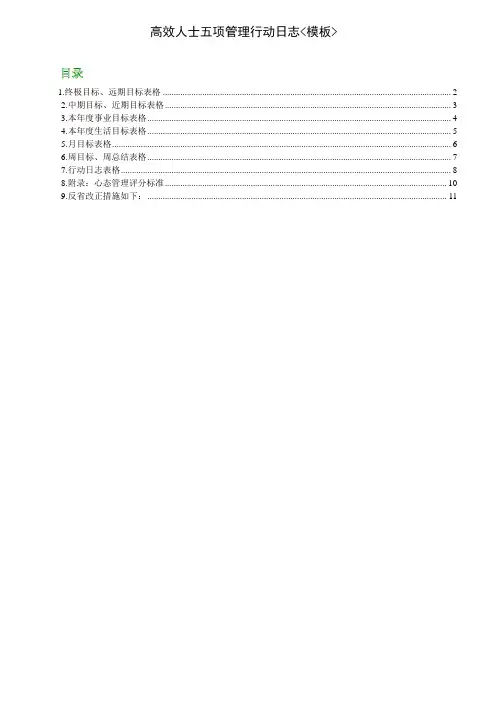 高效人士五项管理行动日志(模板)