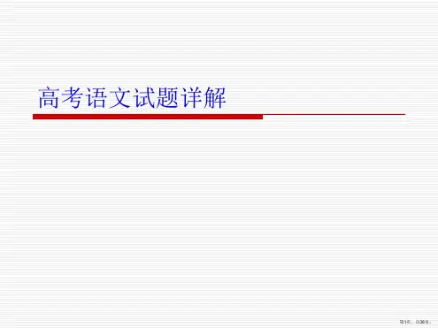 高考语文试题详解PPT