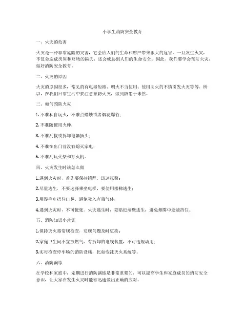 小学生消防安全教育