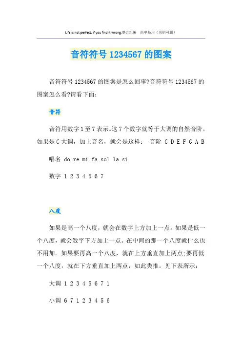 音符符号1234567的图案