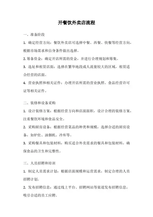 开餐饮外卖店流程