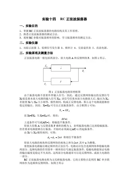 RC正弦波振荡器
