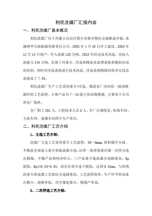 利民洗煤厂简介
