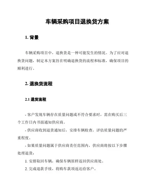 车辆采购项目退换货方案