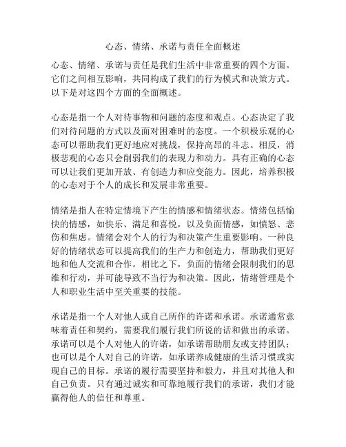 心态、情绪、承诺与责任全面概述