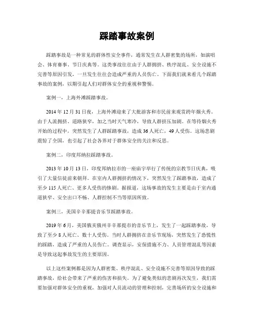 踩踏事故案例