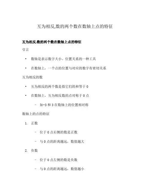 互为相反,数的两个数在数轴上点的特征
