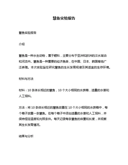 慧鱼实验报告