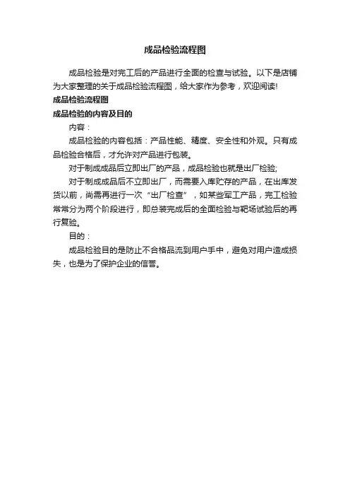 成品检验流程图