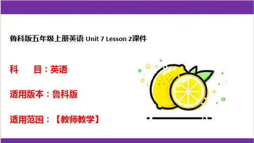 鲁科版五年级上册英语 Unit 7 Lesson 2课件