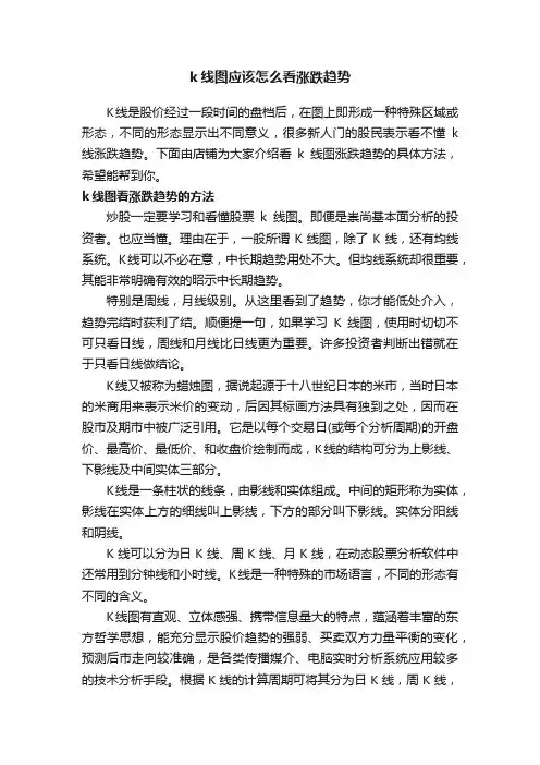 k线图应该怎么看涨跌趋势