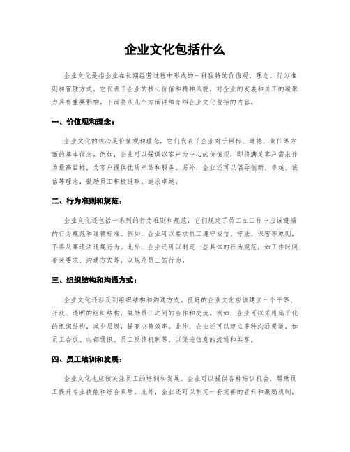 企业文化包括什么